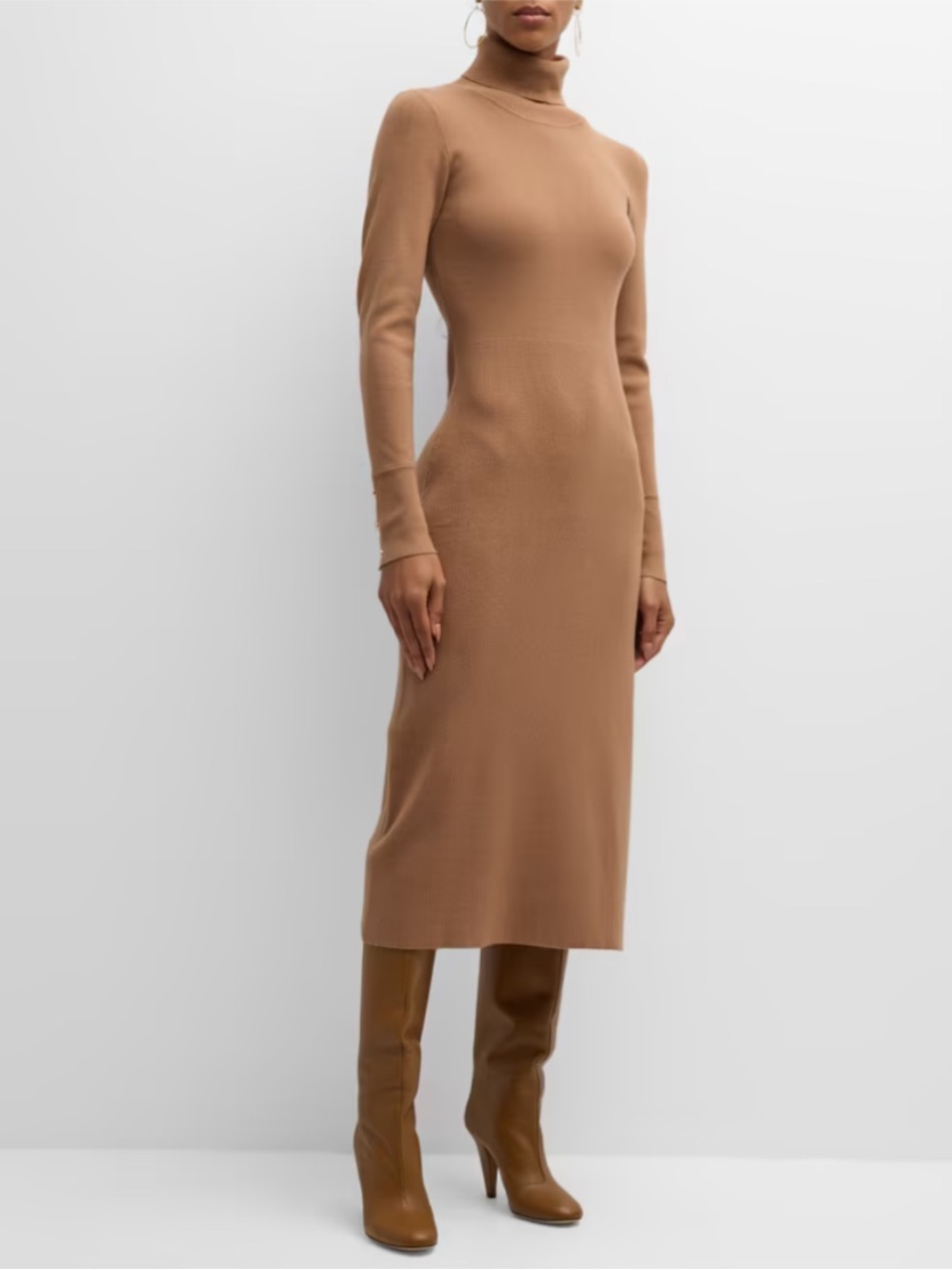 Elie Tahari “The Emery” Turtleneck Sweater Midi Dress EUC XS